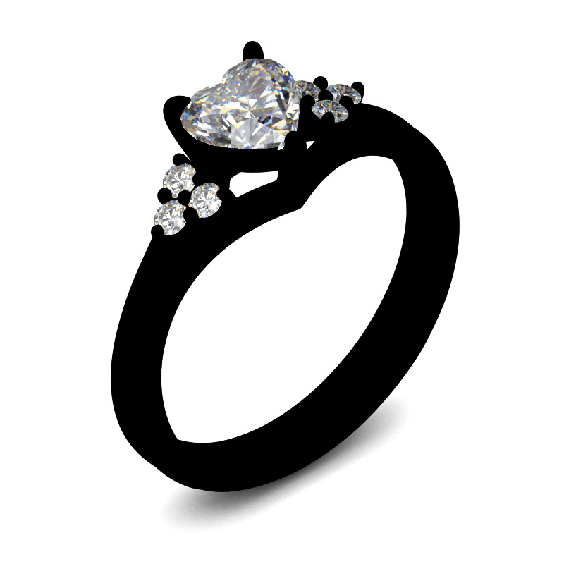 Jeulia Classic Heart Cut Sterling Silver Ring