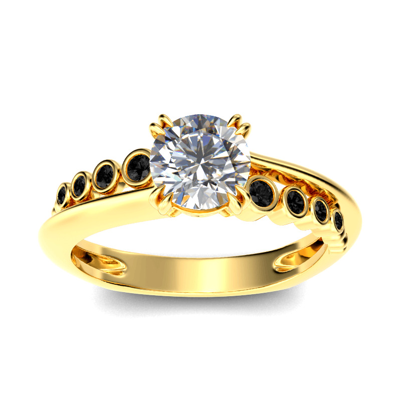 Jeulia Journey Round Cut Sterling Silver Ring