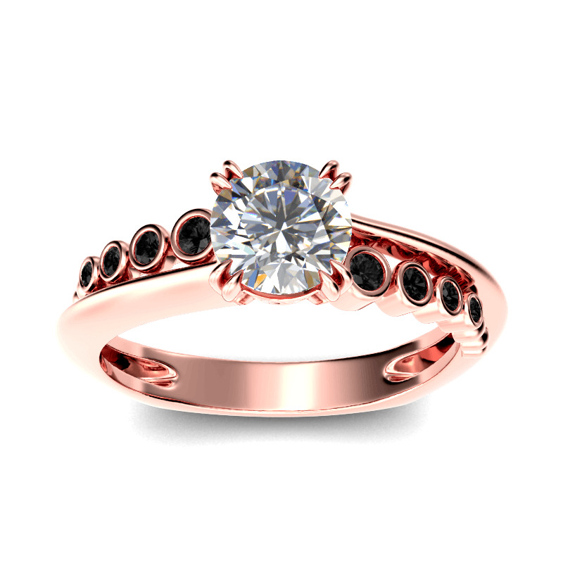 Bague Lettre Homme En Moissanite 7 Ct - Plaqué Or Rose, Personnalisable, Taille Multiple
