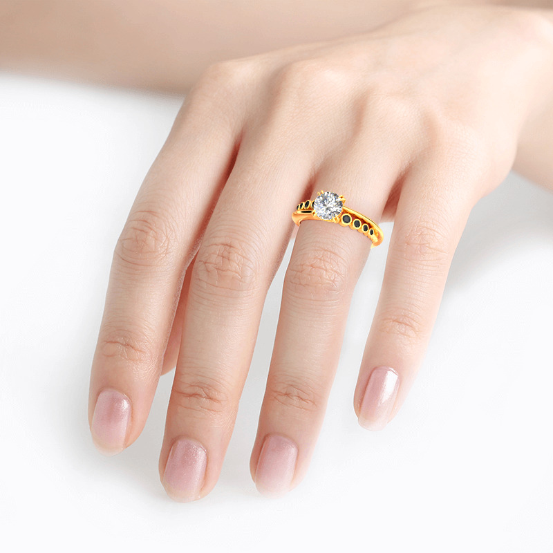 Jeulia Journey Round Cut Sterling Silver Ring