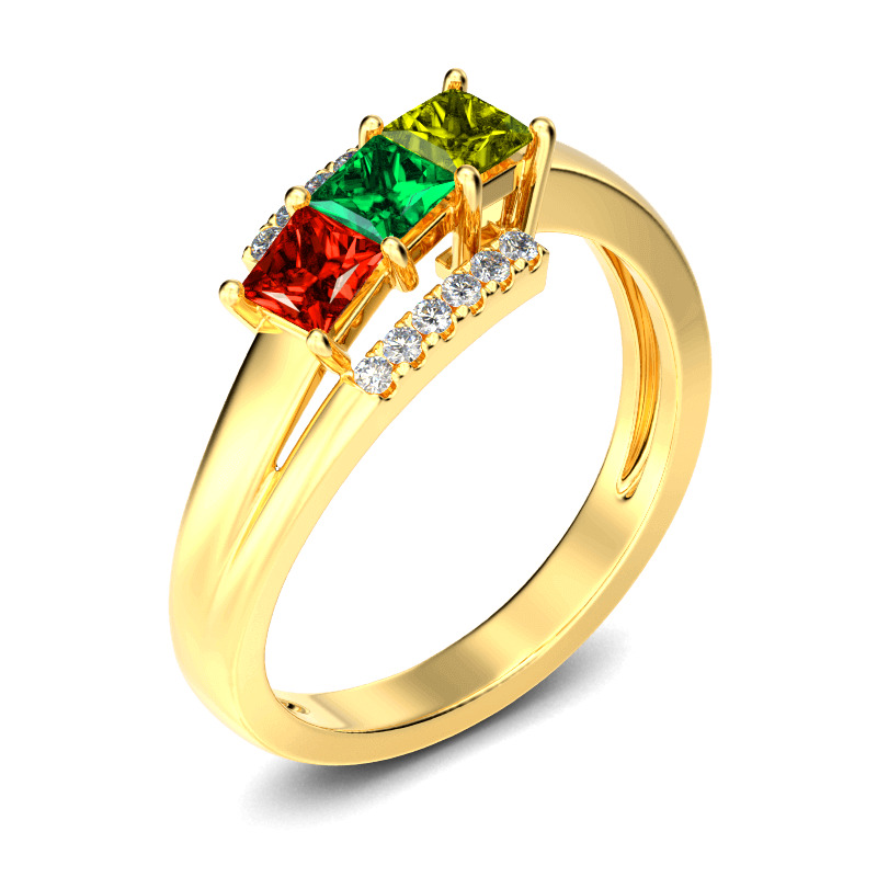 Jeulia Three Stone Princess Cut Sterling Silver Ring Jeulia Three Stone Princess Cut Sterling Silver Ring