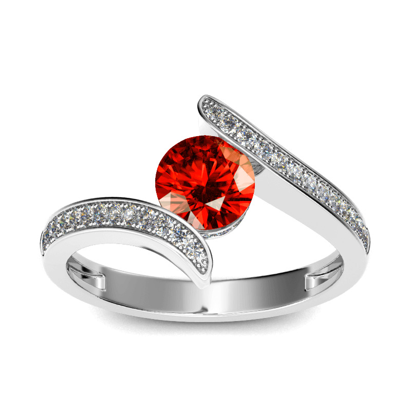 Jeulia Bague Bypass en Argent Sterling Coupe Ronde