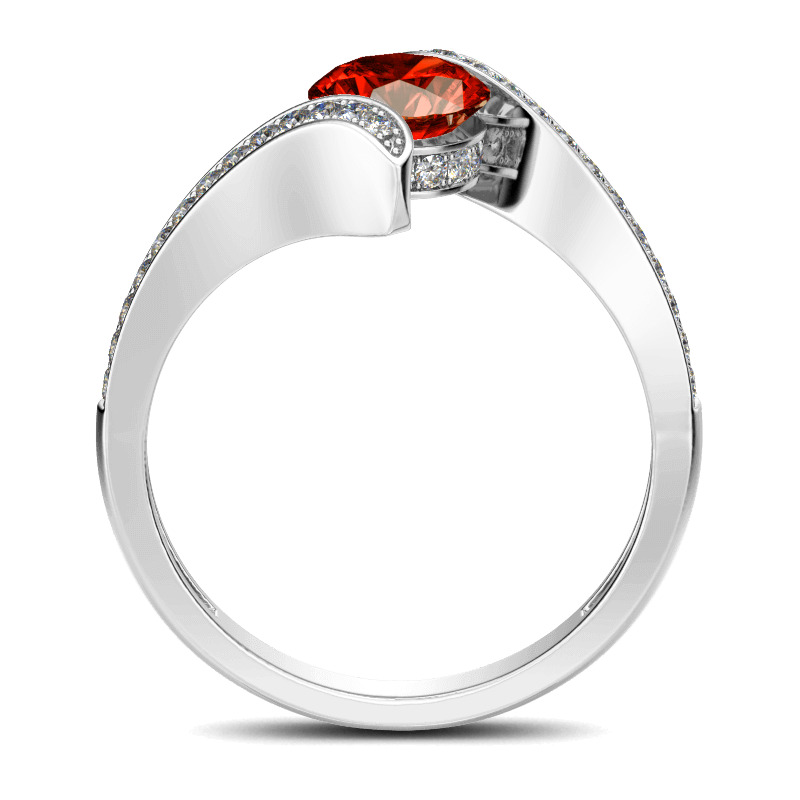 Jeulia Bague Bypass en Argent Sterling Coupe Ronde
