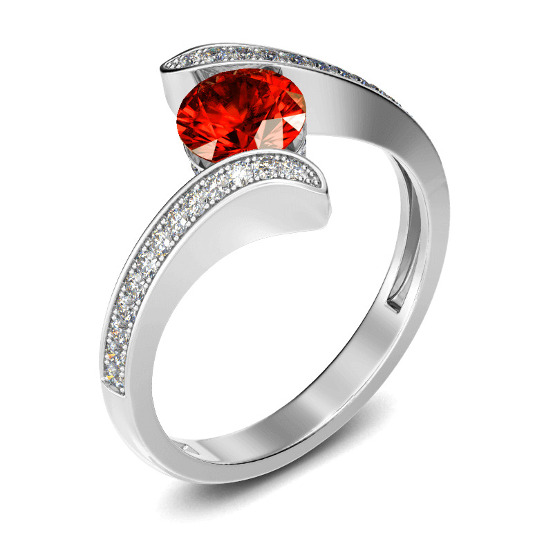 Jeulia Bague Bypass en Argent Sterling Coupe Ronde