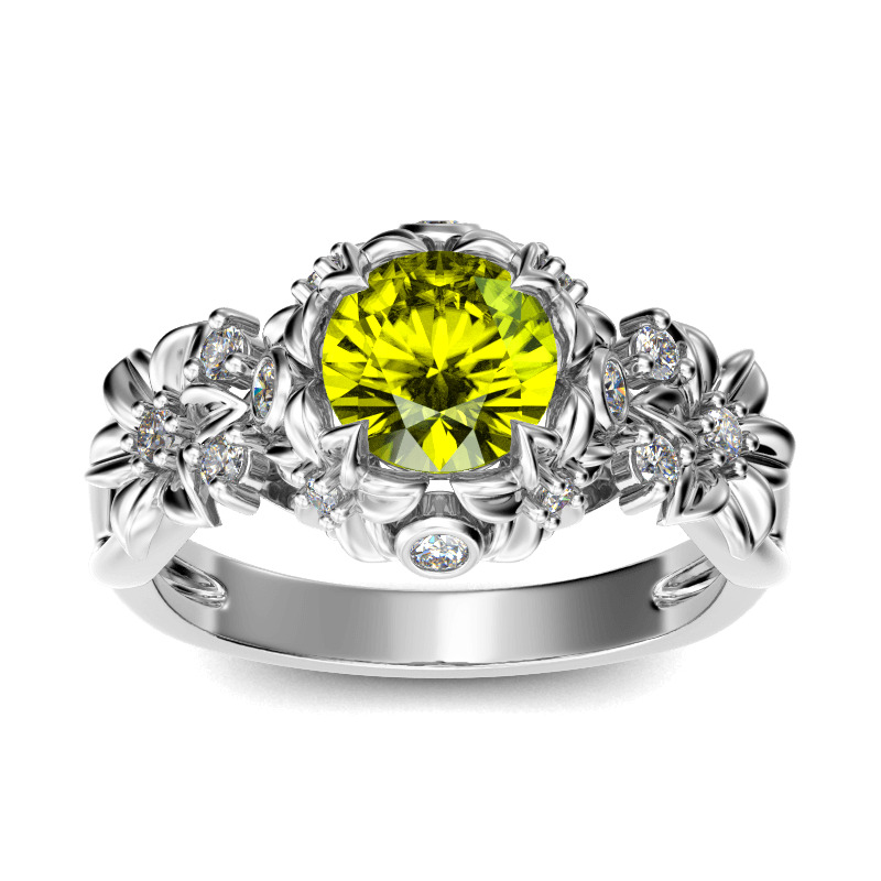 Jeulia Floral Round Cut Sterling Silver Ring Jeulia Floral Round Cut Sterling Silver Ring