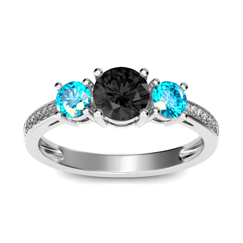 Ring med tre stenar i sterlingsilver