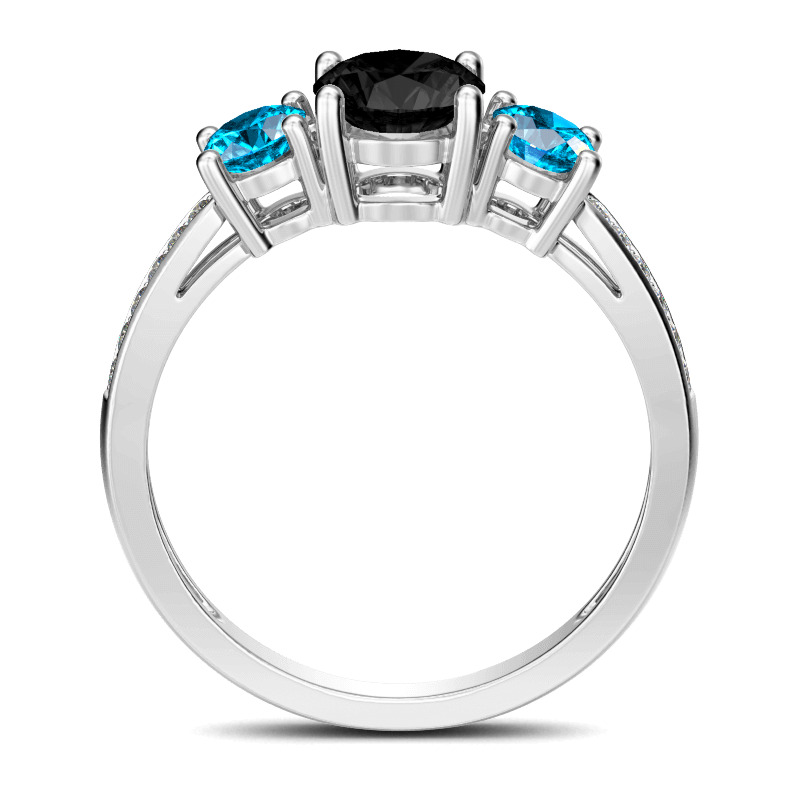 Ring med tre stenar i sterlingsilver