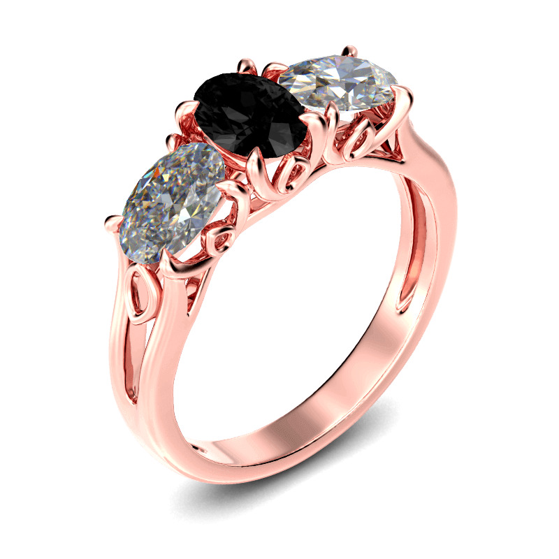 Jeulia Three Stone Oval Cut Sterling Silver Ring Jeulia Three Stone Oval Cut Sterling Silver Ring