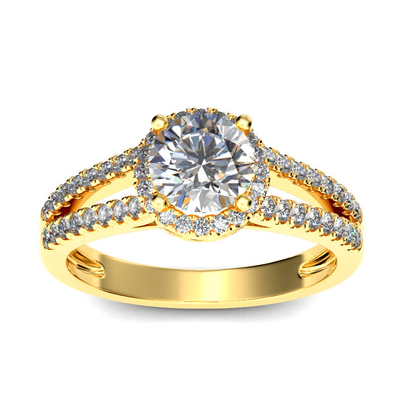 Ciondolo Uomo Moissanite 1 Carato – Ali Angelo Aperte, Argento 925 Placcato Oro Giallo 14K - 4