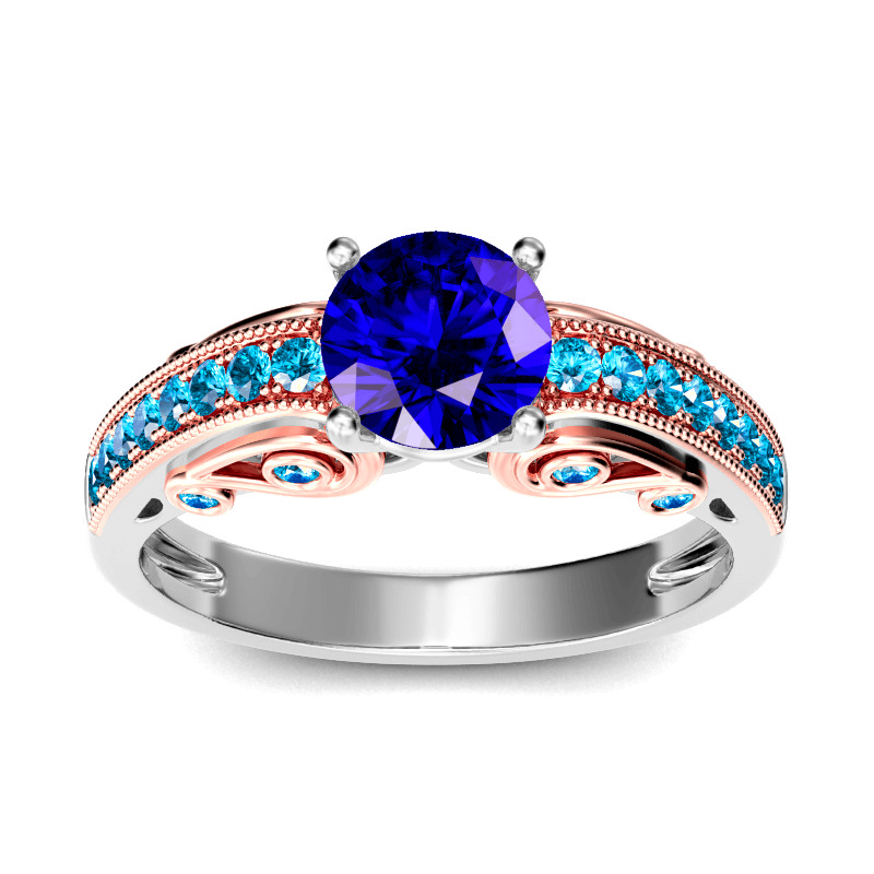 Jeulia Vintage Round Cut Sterling Silver Ring