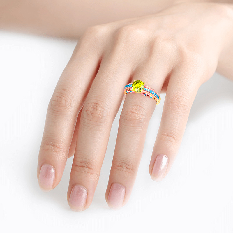 Jeulia Vintage Round Cut Sterling Silver Ring