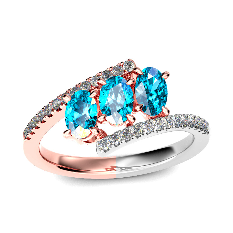 Jeulia Bypass Oval Cut Sterling Silver Ring
