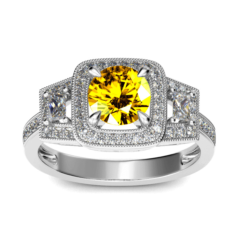 Jeulia Bague Halo Alliances Femme Or Rose en Argent Sterling