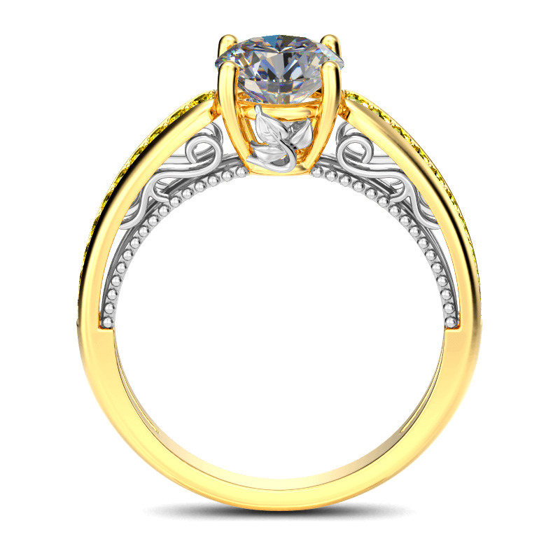 Jeulia Anillo Milgrain De Talla Redonda En Plata De Ley