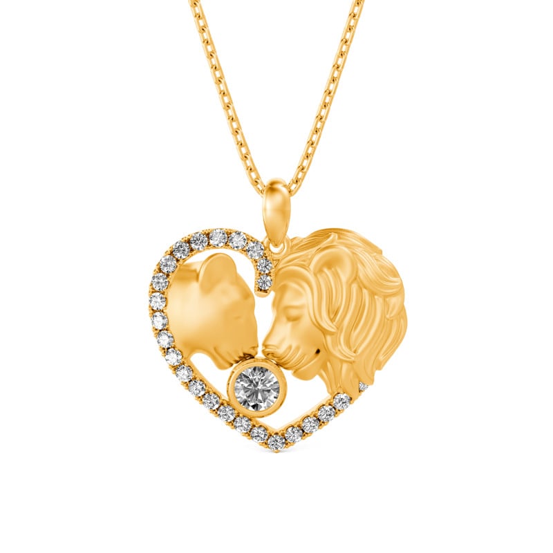 Jeulia Collar de Pareja Personalizado El Rey y la Reina León