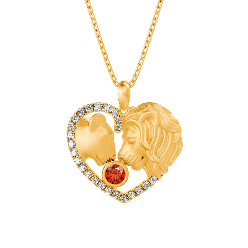 Jeulia "The Lion King and Queen" Custom Couple Necklace Jeulia "The Lion King and Queen" Custom Couple Necklace