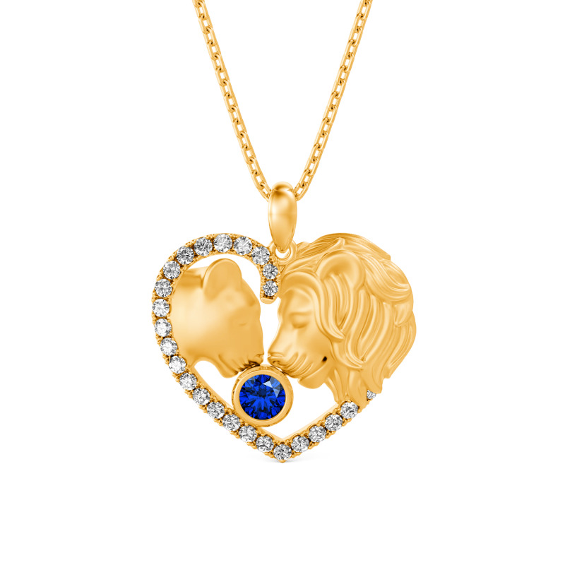 Jeulia "The Lion King and Queen" Custom Couple Necklace Jeulia "The Lion King and Queen" Custom Couple Necklace