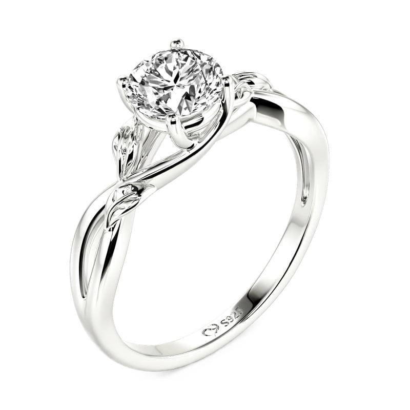 Jeulia Leaf Lab Grown Diamond Engagement Ring 10K/14K/18K Gold Platinum