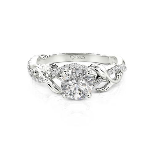Jeulia Twisted Leaf Lab Grown Diamond Engagement Ring 10K/14K/18K Gold Platinum
