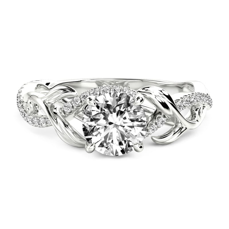Jeulia Anillo de Compromiso Hoja Retorcida Diamante Cultivado de Laboratorio Oro 10K/14K/18K Platino