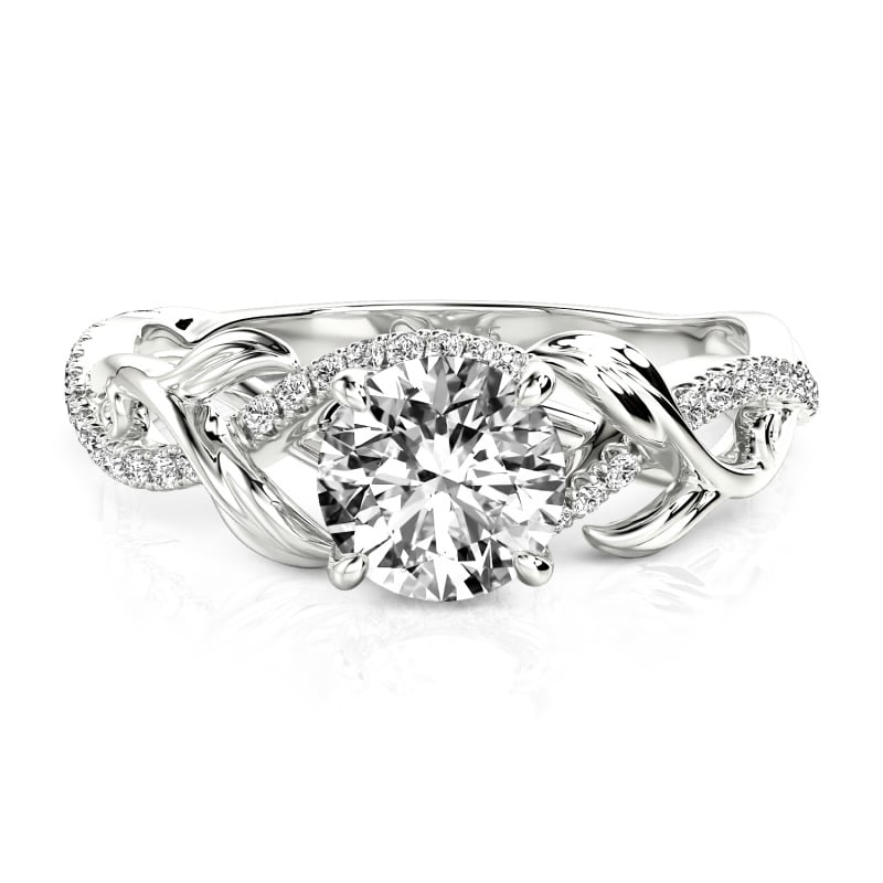 Jeulia Twisted Leaf Lab Grown Diamond Engagement Ring 10K/14K/18K Gold Platinum