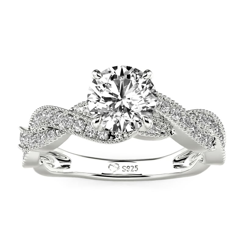 Jeulia Twist Pavé Lab Grown Diamond Engagement Ring 10K/14K/18K Gold Platinum
