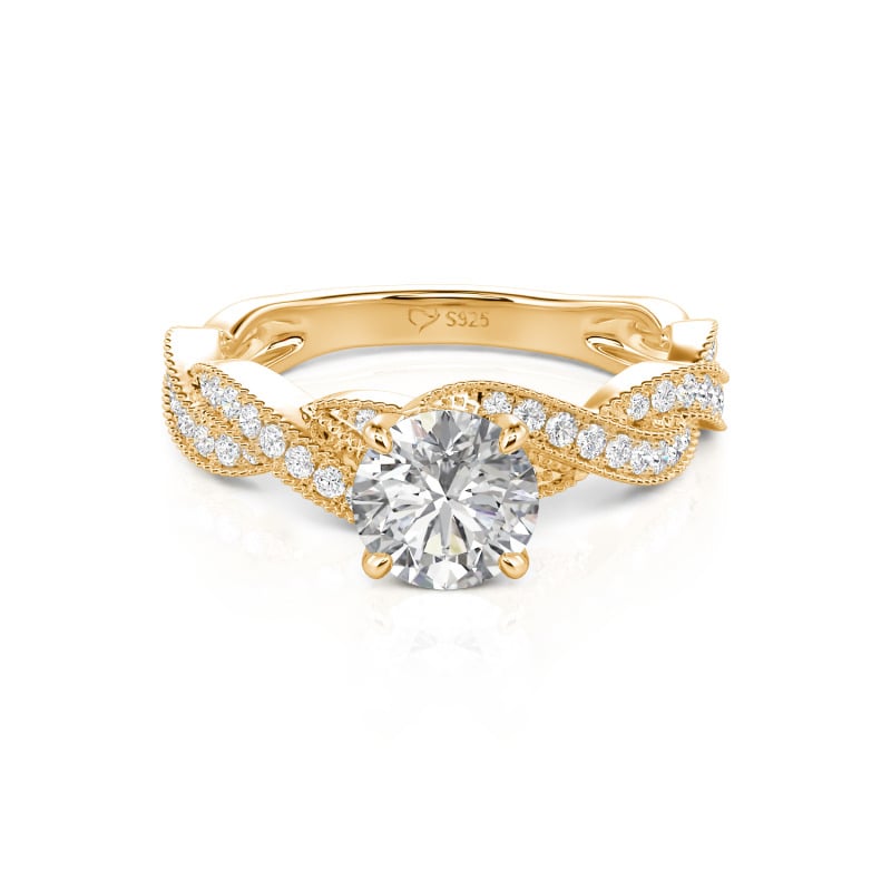 Jeulia Twist Pavé Lab Grown Diamond Engagement Ring 10K/14K/18K Gold Platinum