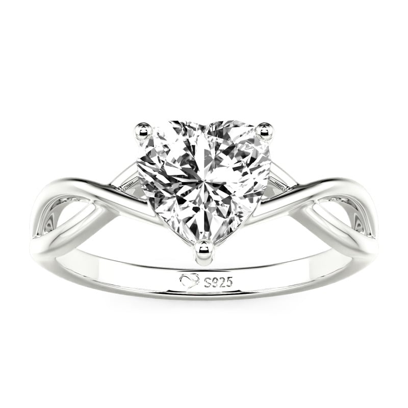 Jeulia Custom Lab Grown Diamond Heart Solitaire Engagement Ring