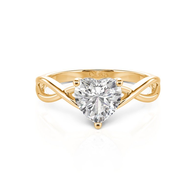 Jeulia Custom Lab Grown Diamond Heart Solitaire Engagement Ring