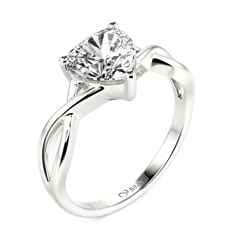 Jeulia Custom Lab Grown Diamond Heart Solitaire Engagement Ring