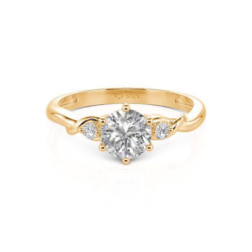 Jeulia Custom Three Stone Lab Grown Round Diamond Ring