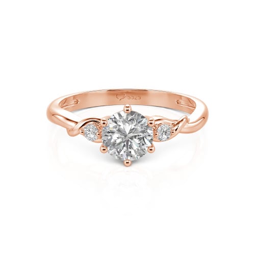 Jeulia Custom Three Stone Lab Grown Round Diamond Ring