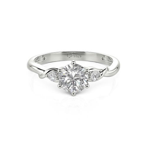 Jeulia Custom Three Stone Lab Grown Round Diamond Ring