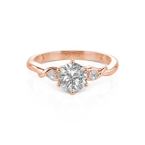 Jeulia Custom Three Stone Lab Grown Round Diamond Ring