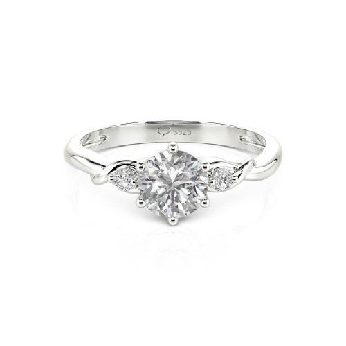 Jeulia Custom Three Stone Lab Grown Round Diamond Ring