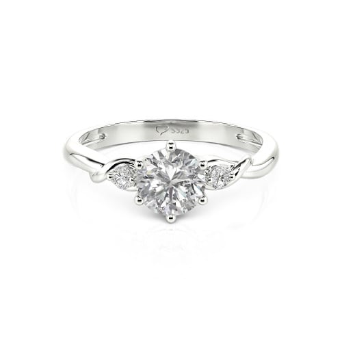 Jeulia Custom Three Stone Lab Grown Round Diamond Ring