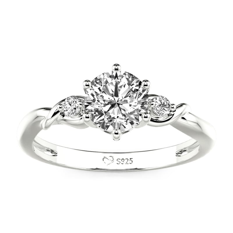 Jeulia Custom Three Stone Lab Grown Round Diamond Ring