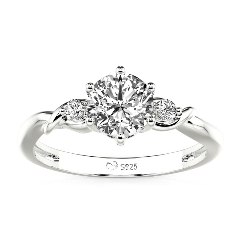 Jeulia Custom Three Stone Lab Grown Round Diamond Ring