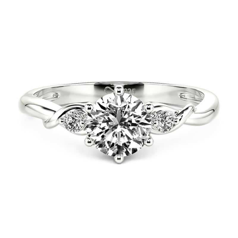 Jeulia Custom Three Stone Lab Grown Round Diamond Ring