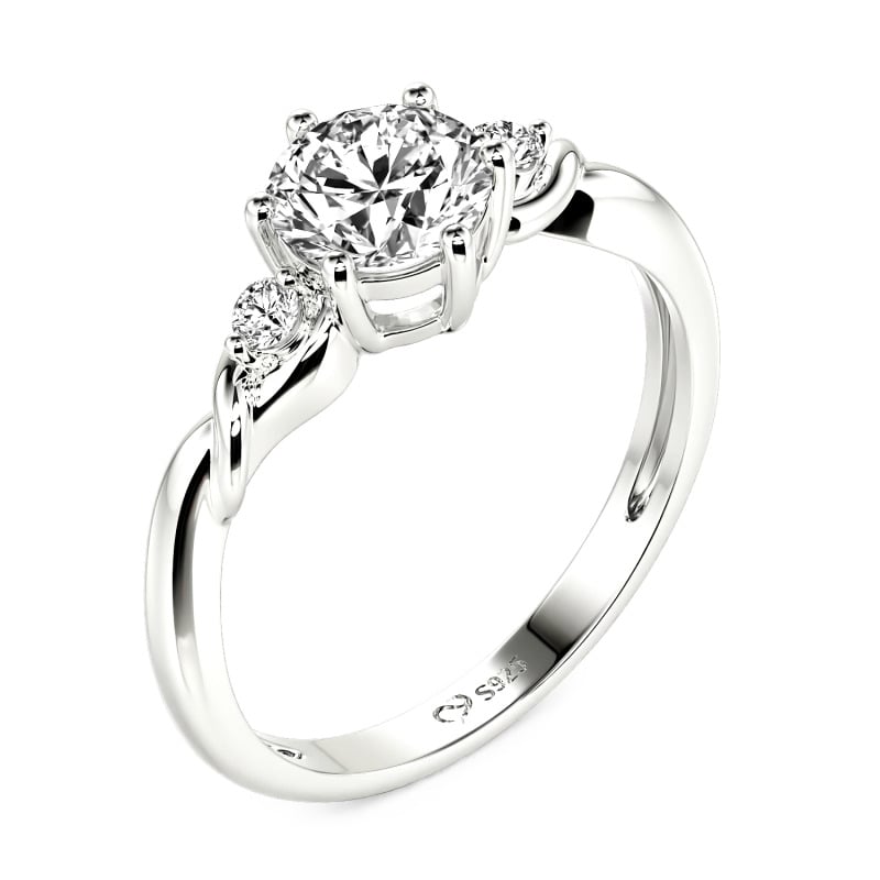 Jeulia Custom Three Stone Lab Grown Round Diamond Ring