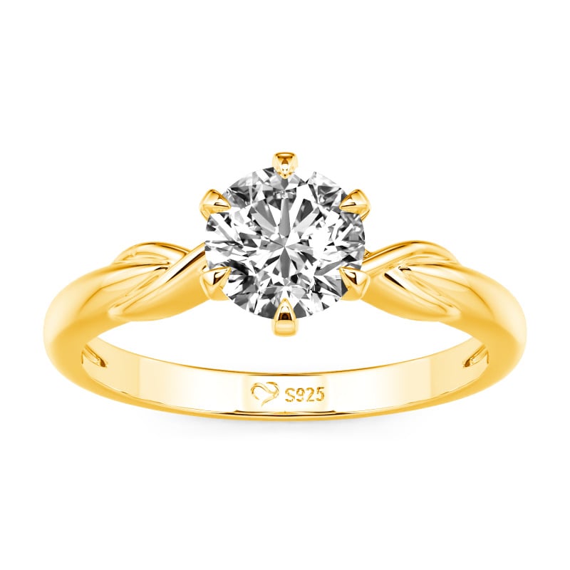 Jeulia Bague de Fiançailles Twist Diamant de Laboratoire Or 10K/14K/18K Platine