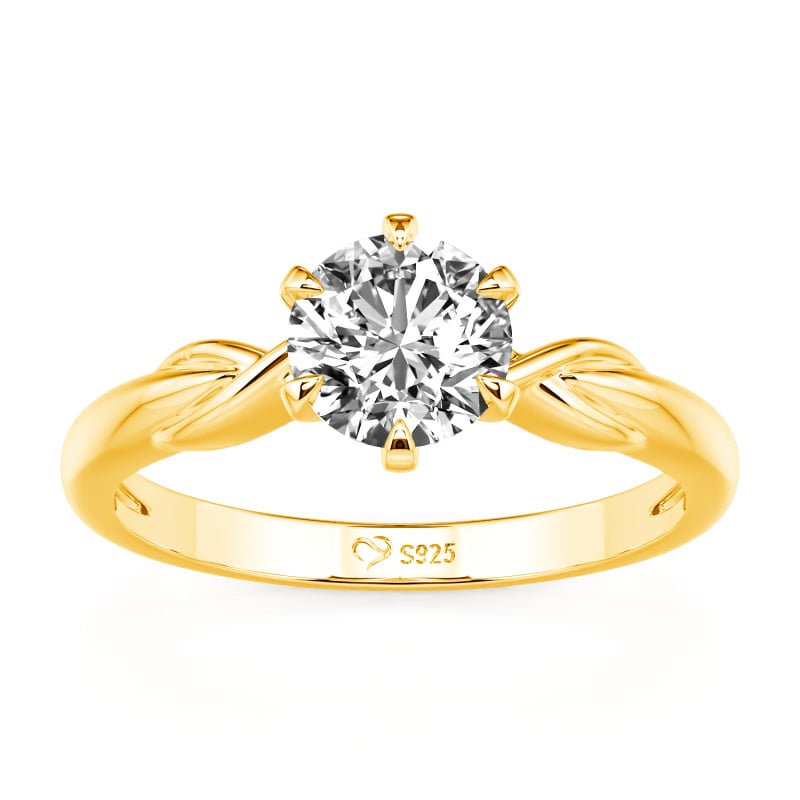 Jeulia Bague de Fiançailles Twist Diamant de Laboratoire Or 10K/14K/18K Platine