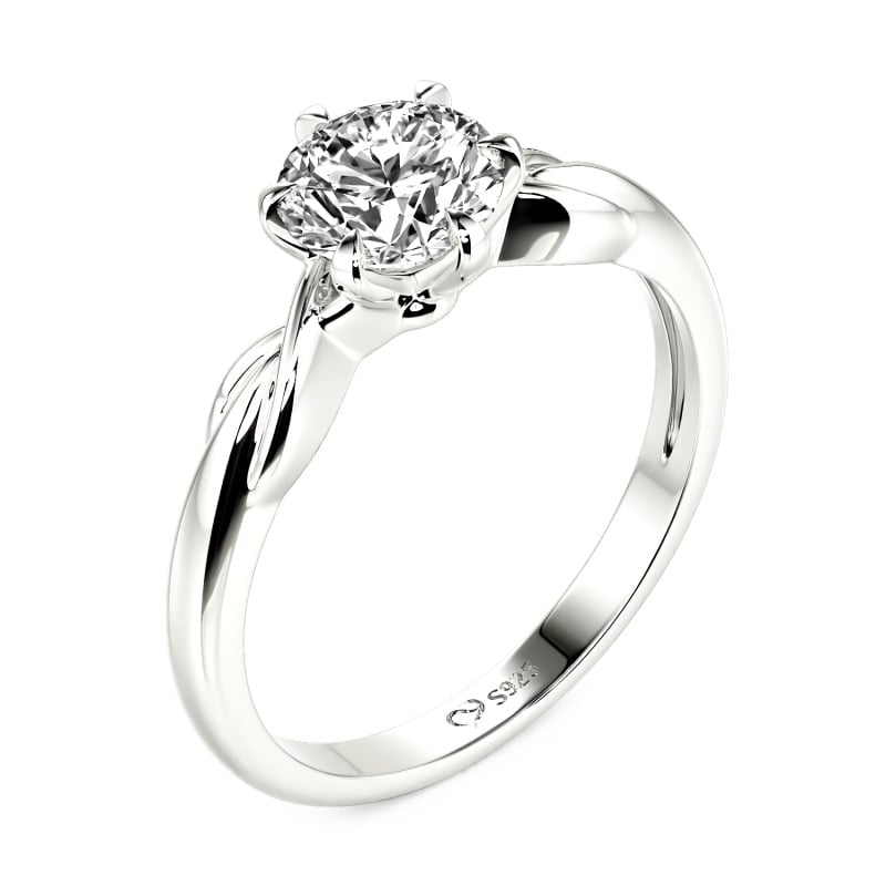 Jeulia Twist Lab Grown Diamond Engagement Ring 10K/14K/18K Gold Platinum