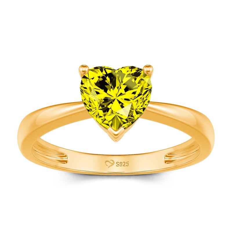 Jeulia Anello di fidanzamento classico con taglio a cuore e tre punte in argento sterling