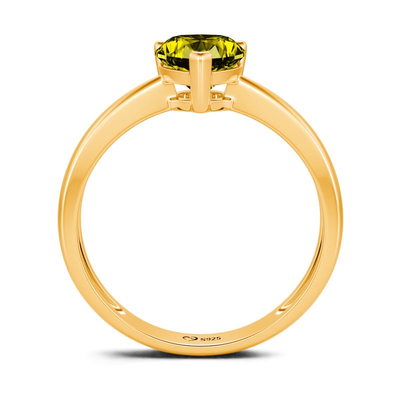 Jeulia Anello di fidanzamento classico con taglio a cuore e tre punte in argento sterling