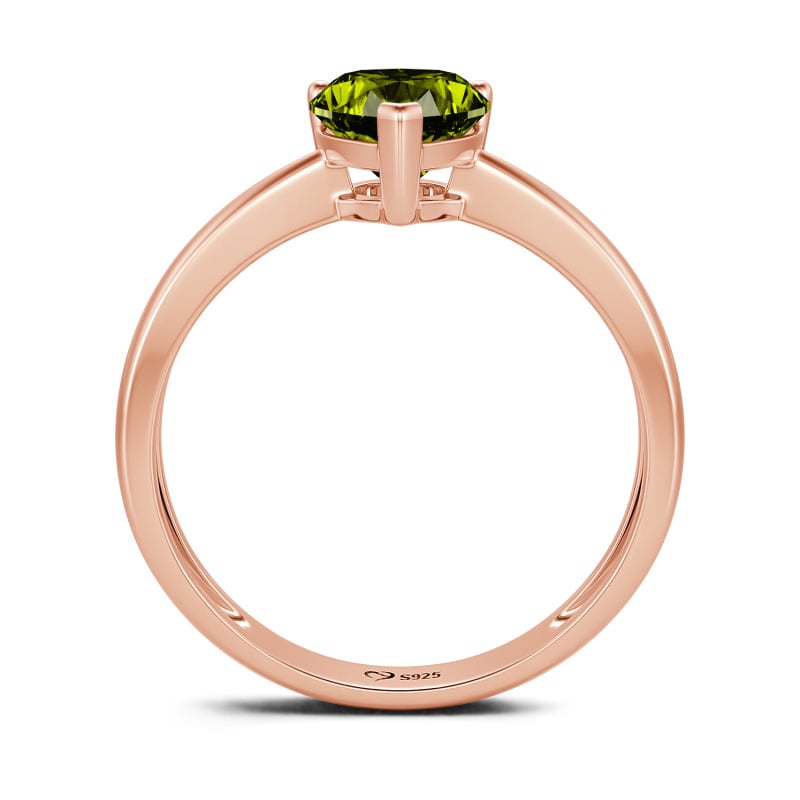 Jeulia Anello di fidanzamento classico con taglio a cuore e tre punte in argento sterling