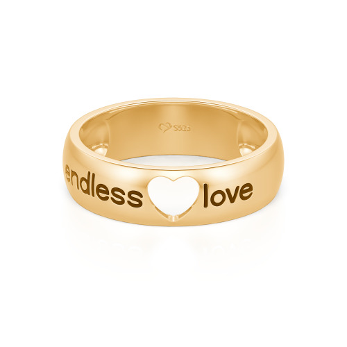 Jeulia Endless Love Men Heart Wedding Ring Sterling Silver