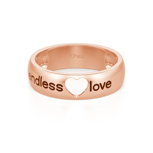 Jeulia Endless Love Men Heart Wedding Ring Sterling Silver