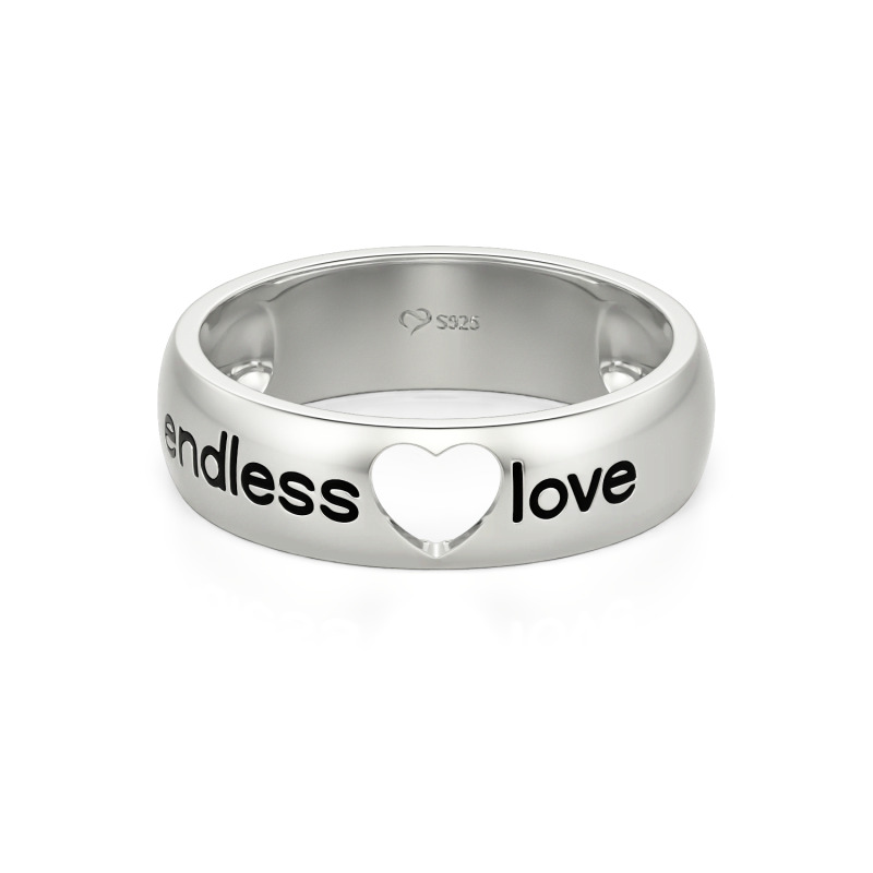Wostu 925 Sterling Silver Love Heart Ring – Cubic Zirconia, Full Finger Design, Women's Gift