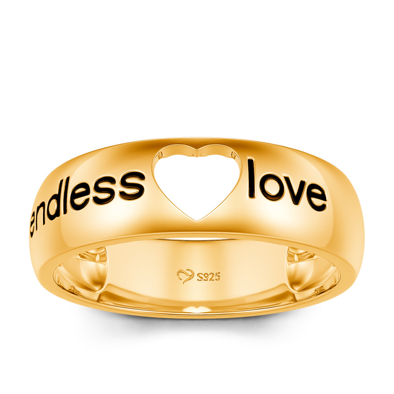 Jeulia Endless Love Men Heart Wedding Ring Sterling Silver